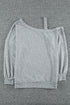 Asymmetric Dew Shoulder Long Sleeve Top
